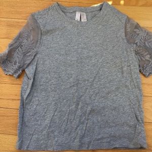 Women’s Sheer Sleeved Grey T-Shirt